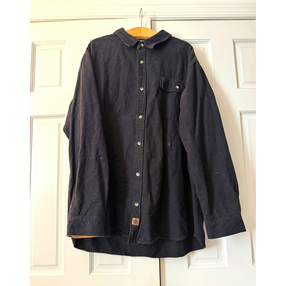 Title: Legendary Whitetails Men's Buck Camp Flannel Shirt Black Solid 2XT Tall